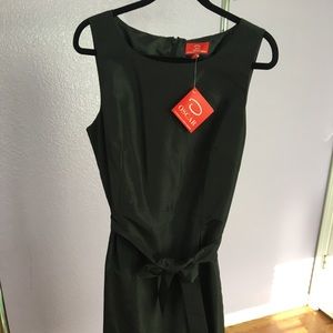 Black cocktail dress with ruffled hemline